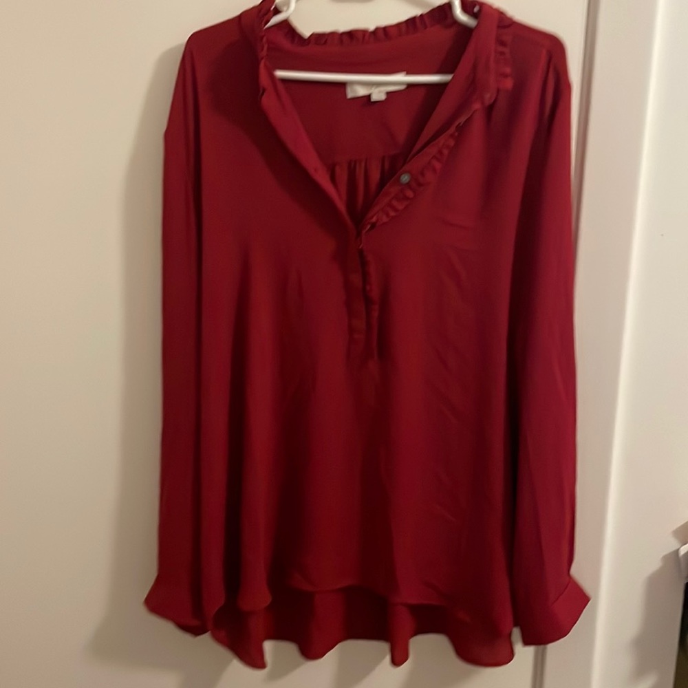 Crimson red blouse - LOFT - XXL